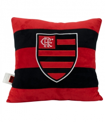 Almofada Quadrada Escudo Time 36x36cm - Flamengo