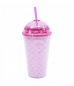 Copo Tampa Oval Rosa Sereia 450ml - Projeto Kiwi