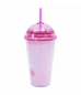 Copo Tampa Oval Rosa Sereia 450ml - Projeto Kiwi
