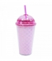 Copo Tampa Oval Rosa Sereia 450ml - Projeto Kiwi