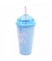 Copo Tampa Oval Azul Sereia 450ml - Projeto Kiwi