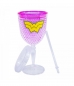 Copo Taça Com Canudo Gel Isolante Mulher Maravilha 300ml - Liga Da Justiça
