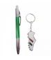 Jogo Caneta Roller Ball De Metal Com Chaveiro - Fluminense