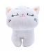 Gato Branco Olhos Fechados 26cm - Pelúcia