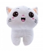 Gato Branco Olhos Abertos 26cm - Pelúcia