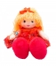 Boneca de Pano com Vestido Vermelho e Cabelo Laranja Encaracolado 59cm