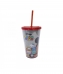 Copo Com Canudo Vermelho Mickey E Minnie Tsum Tsum 450ml - Disney