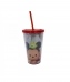 Copo Com Canudo Vermelho Mickey E Minnie Tsum Tsum 450ml - Disney