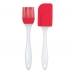 Espátula e Pincel Culinário de Silicone nas Cores Laranja e Vermelho com Cabo de Plástico