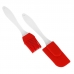 Espátula e Pincel Culinário de Silicone nas Cores Laranja e Vermelho com Cabo de Plástico