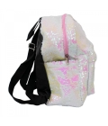 Mochila Lantejoulas Branco e Rosa 34x13x32cm