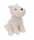 Cachorro Branco Schnauzer Sentado 28cm - Pelúcia