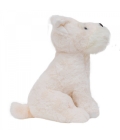 Cachorro Branco Schnauzer Sentado 28cm - Pelúcia