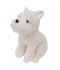 Cachorro Branco Schnauzer Sentado 28cm - Pelúcia