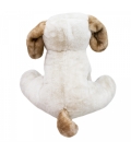 Cachorro Mancha Marrom Olho Sorrindo Sentado 36cm - Pelúcia
