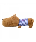 Cachorro Focinho Largo De Camisa Azul 56cm - Pelúcia