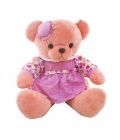 Ursa Salmão Sentada De Vestido Florido E Chapeuzinho 37cm