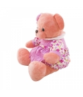 Ursa Salmão Sentada De Vestido Florido E Chapeuzinho 37cm