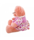 Ursa Salmão Sentada De Vestido Florido E Chapeuzinho 37cm