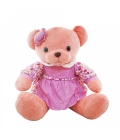 Ursa Salmão Sentada De Vestido Florido E Chapeuzinho 45cm
