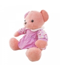 Ursa Salmão Sentada De Vestido Florido E Chapeuzinho 45cm