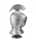 Enfeite Capacete Cavaleiro Medieval Prateado 47x25x22cm
