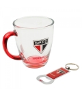 Jg Com Uma Caneca De Vidro E Um Abridor De Garrafas 370ml - São Paulo SPFC