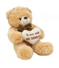 Urso Sentado Te Amo Mais Que Chocolate 21cm - Pelúcia