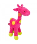 Girafa Rosa Com Pintas Coloridas 34cm - Pelúcia