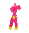 Girafa Rosa Com Pintas Coloridas 34cm - Pelúcia