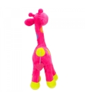 Girafa Rosa Com Pintas Coloridas 34cm - Pelúcia