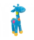 Girafa Azul Com Pintas Coloridas 34cm - Pelúcia