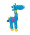 Girafa Azul Com Pintas Coloridas 34cm - Pelúcia