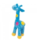 Girafa Azul Com Pintas Coloridas 34cm - Pelúcia