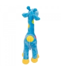 Girafa Azul Com Pintas Coloridas 34cm - Pelúcia