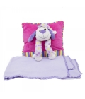 Almofada Cachorro Com Coberta Roxo/Pink - Pelúcia