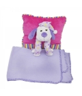 Almofada Cachorro Com Coberta Roxo/Pink - Pelúcia