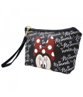 Necessaire Preto Assinatura Rosto Minnie - Disney