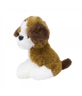Cachorro Filhote Sentado Marrom Com Branco 20cm - Pelúcia