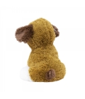Cachorro Filhote Sentado Marrom Com Branco 20cm - Pelúcia