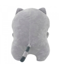 Almofada Formato Gato Cinza Pelúcia 38x26cm
