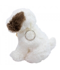 Chaveiro Cachorro Laço Orelhas Marrom 17cm - Pelúcia