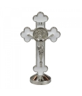 Crucifixo Metal Branco Uso Carro 8cm