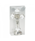 Crucifixo Metal Branco Uso Carro 8cm