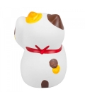 Gato Da Sorte Branco Escrita Chinesa Gesso 6.5cm