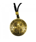 Colar Dourada Medalhão São Bento 3.5cm