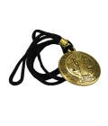 Colar Dourada Medalhão São Bento 3.5cm