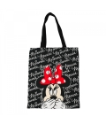 Bolsa Sacola Preta Retangular Rosto Minnie 40x33cm - Disney