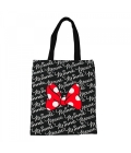 Bolsa Sacola Preta Retangular Rosto Minnie 40x33cm - Disney