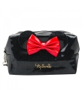 Necessaire Retangular Preto Laço Orelhas Minnie 12x11x21cm - Disney